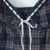 Lace bow embellished plaid camisole vest for women