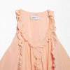 Sleeveless layered decorative vest mid length top for women