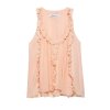 Sleeveless layered decorative vest mid length top for women