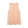 Sleeveless layered decorative vest mid length top for women